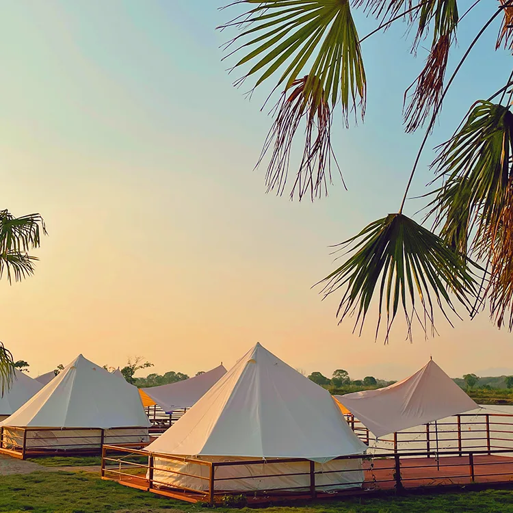 Outdoor berkemah tenda yurt tahan angin tahan hujan