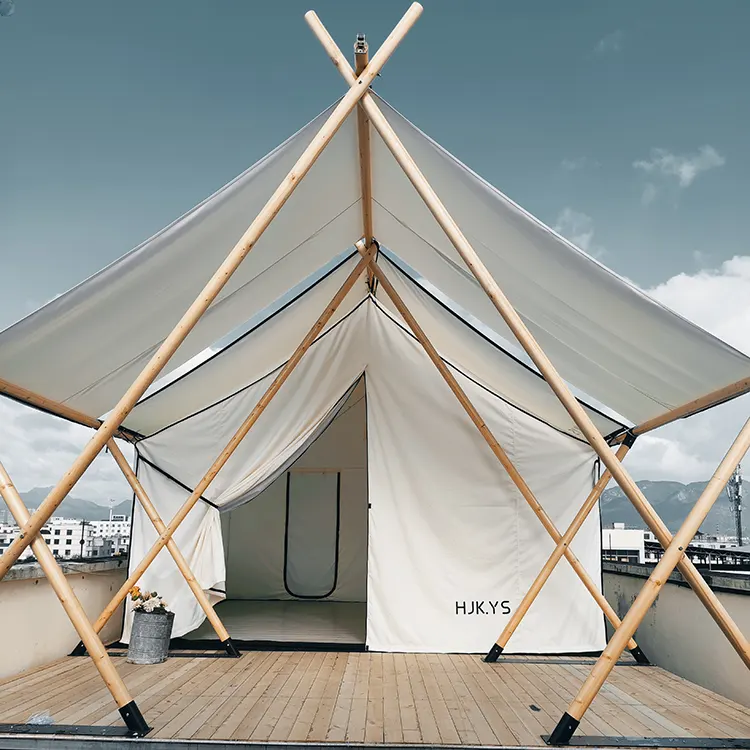 Tenda berburu kanvas berlapis air tahan air